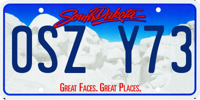 SD license plate 0SZY73