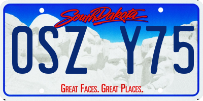 SD license plate 0SZY75