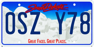 SD license plate 0SZY78