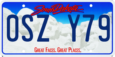 SD license plate 0SZY79