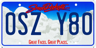 SD license plate 0SZY80