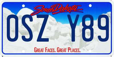 SD license plate 0SZY89