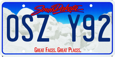 SD license plate 0SZY92