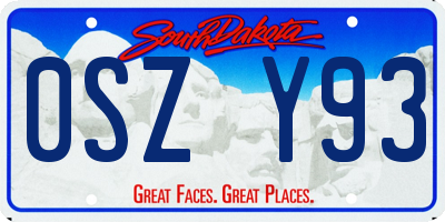 SD license plate 0SZY93