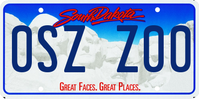 SD license plate 0SZZ00