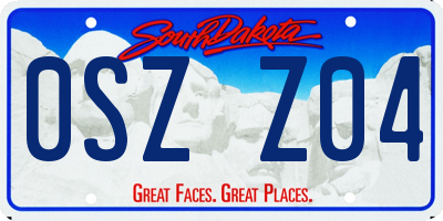 SD license plate 0SZZ04