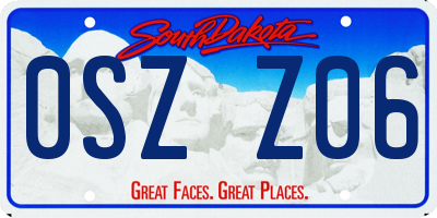 SD license plate 0SZZ06