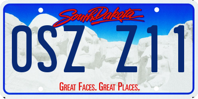 SD license plate 0SZZ11