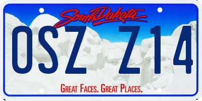 SD license plate 0SZZ14