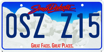 SD license plate 0SZZ15