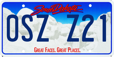 SD license plate 0SZZ21