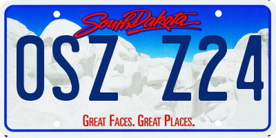 SD license plate 0SZZ24