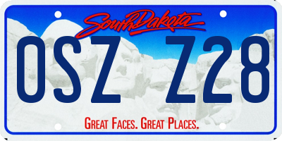 SD license plate 0SZZ28