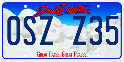 SD license plate 0SZZ35