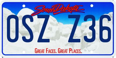 SD license plate 0SZZ36