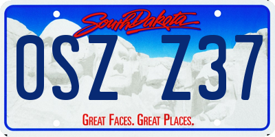 SD license plate 0SZZ37