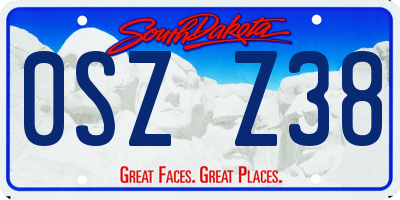 SD license plate 0SZZ38