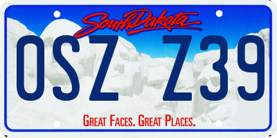 SD license plate 0SZZ39