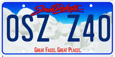 SD license plate 0SZZ40