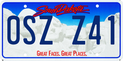 SD license plate 0SZZ41