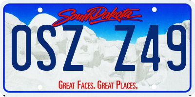 SD license plate 0SZZ49