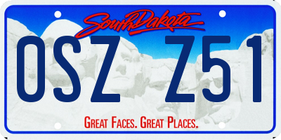 SD license plate 0SZZ51