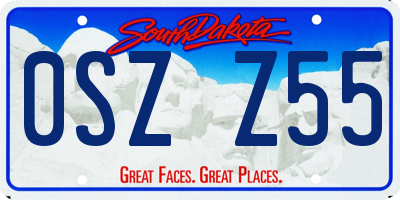 SD license plate 0SZZ55
