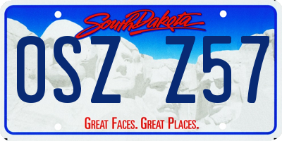 SD license plate 0SZZ57