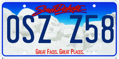 SD license plate 0SZZ58