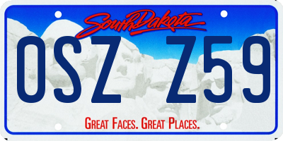SD license plate 0SZZ59