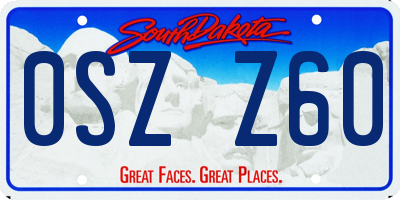 SD license plate 0SZZ60
