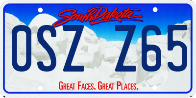 SD license plate 0SZZ65