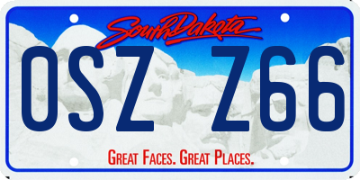 SD license plate 0SZZ66