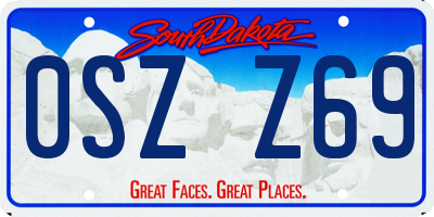 SD license plate 0SZZ69