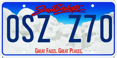 SD license plate 0SZZ70