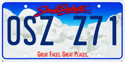 SD license plate 0SZZ71