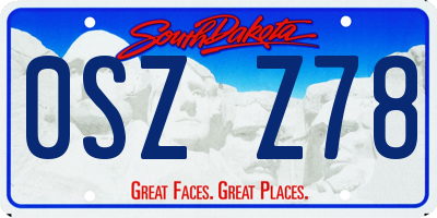 SD license plate 0SZZ78