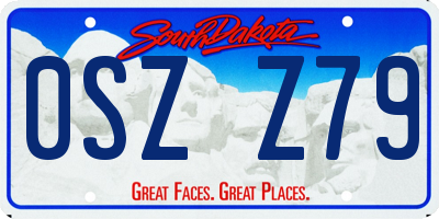 SD license plate 0SZZ79