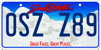 SD license plate 0SZZ89