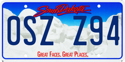 SD license plate 0SZZ94