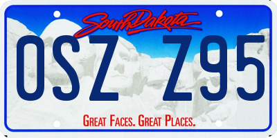 SD license plate 0SZZ95