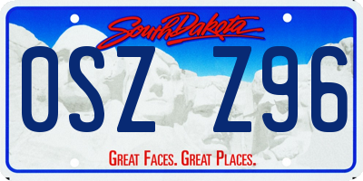 SD license plate 0SZZ96
