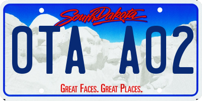 SD license plate 0TAA02