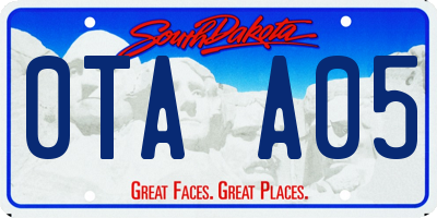 SD license plate 0TAA05