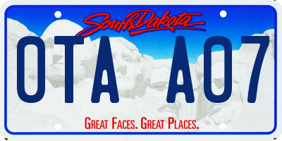 SD license plate 0TAA07