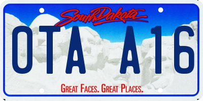 SD license plate 0TAA16