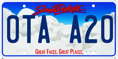 SD license plate 0TAA20