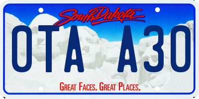 SD license plate 0TAA30