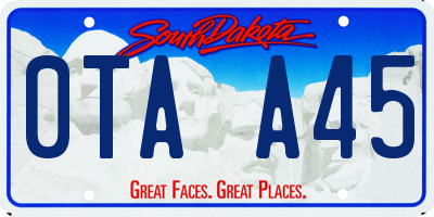 SD license plate 0TAA45