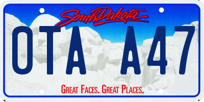 SD license plate 0TAA47